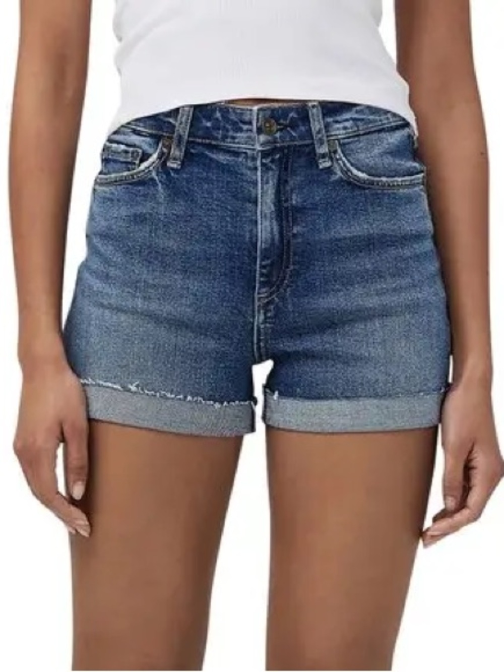 NWT rag & bone High-Rise Rolled Cuff Denim Shorts in Monterosso